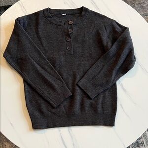 Grey/Black Sweater with Button Detail